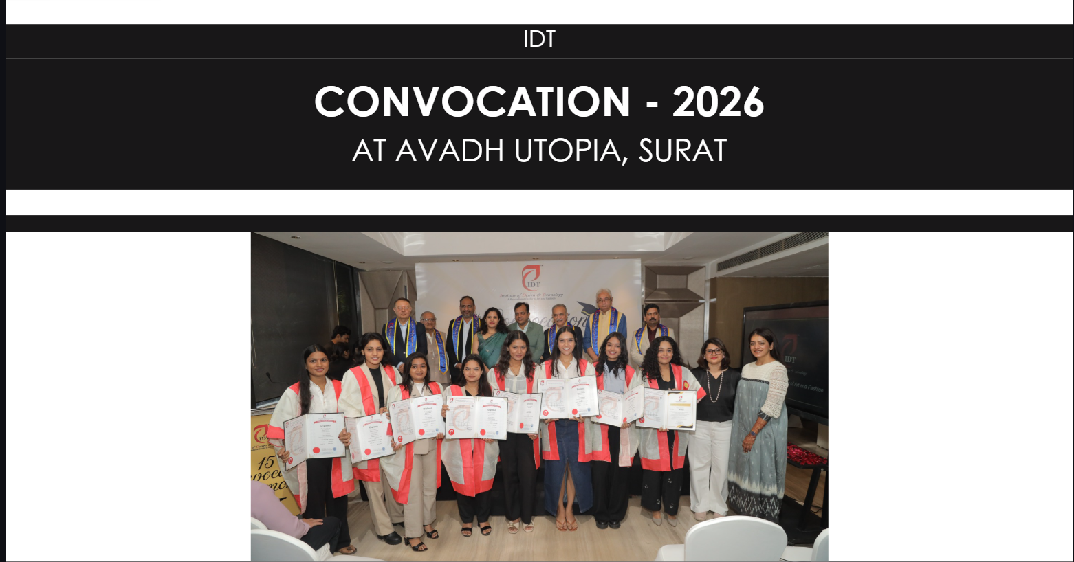 IDT Convocation 2026 student milestone
